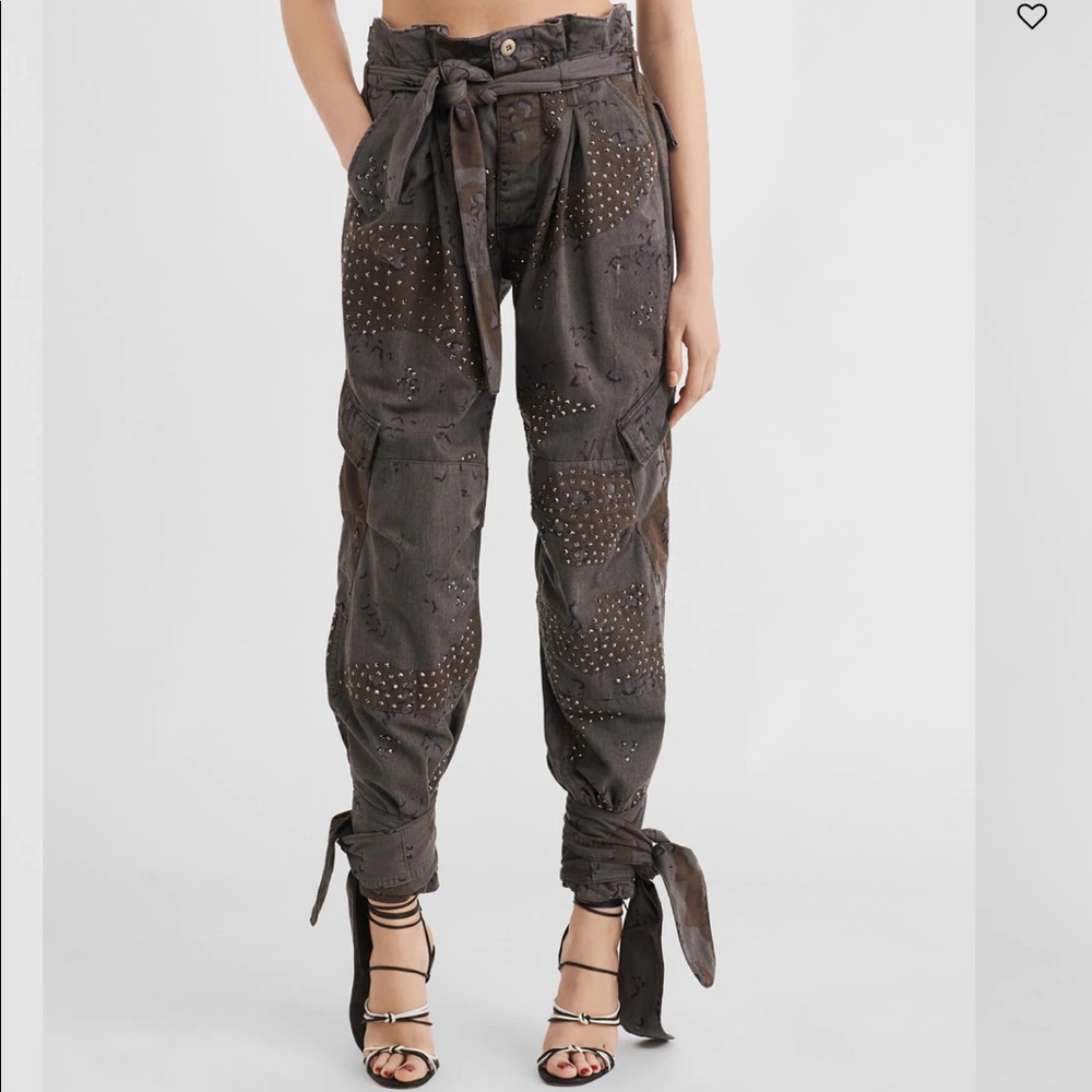 ATTICO X REDONE Swarovski crystal pants size Medium